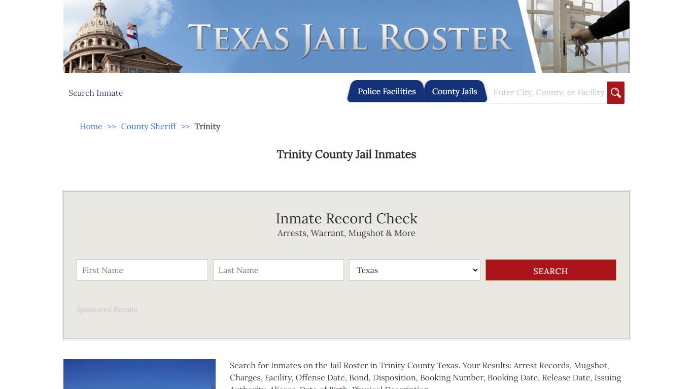 Trinity County Jail Inmates - Jail Roster Search